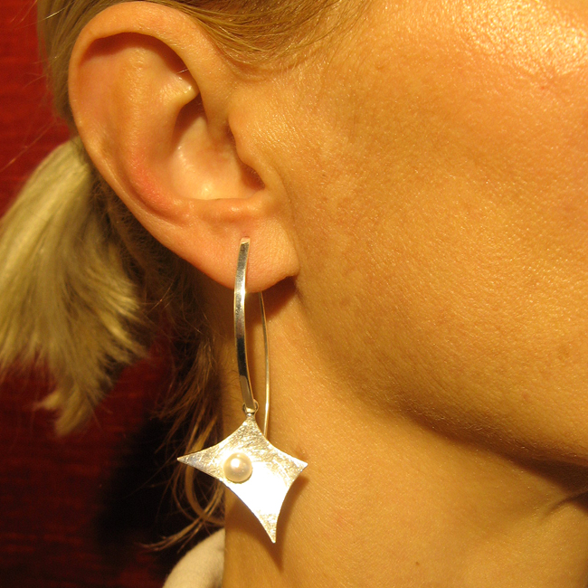 Ohrhänger Silber mit Zuchtperle,