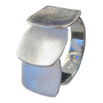 Silberring mit 3 Quadraten