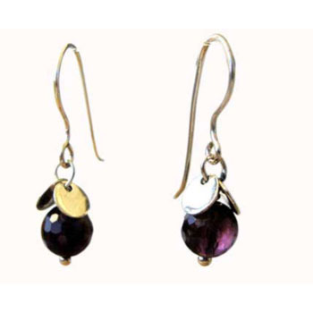 Ohrhänger mit lila Stein  Durchmesser Stein ca. 8mm