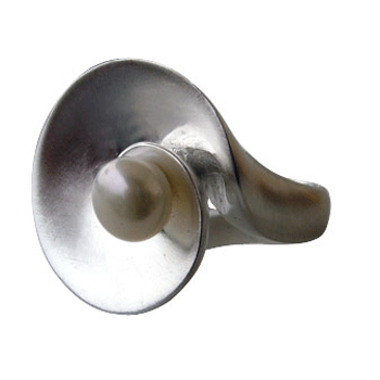 Ring, Silber mit Perle