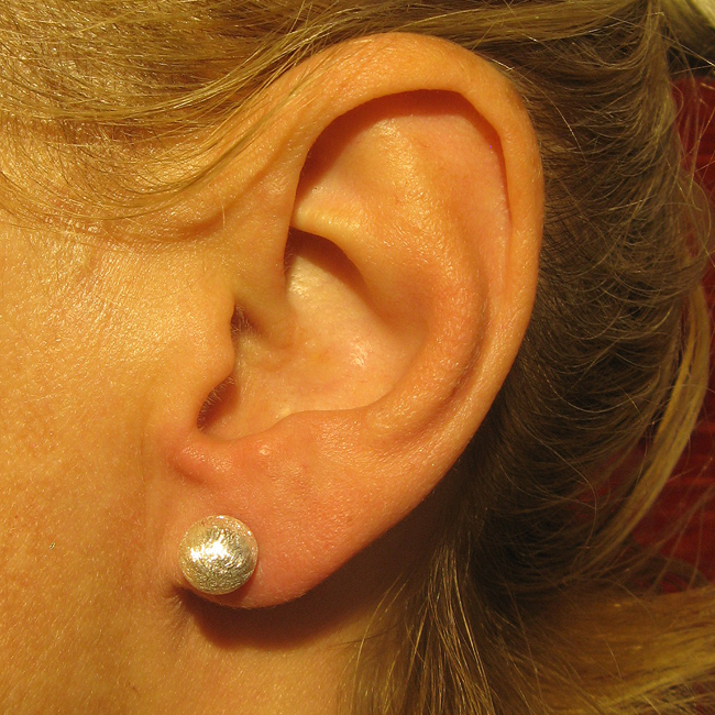 Kugelohrstecker, icematt,  Silber