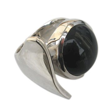 Ring, Silber mit Onyx
