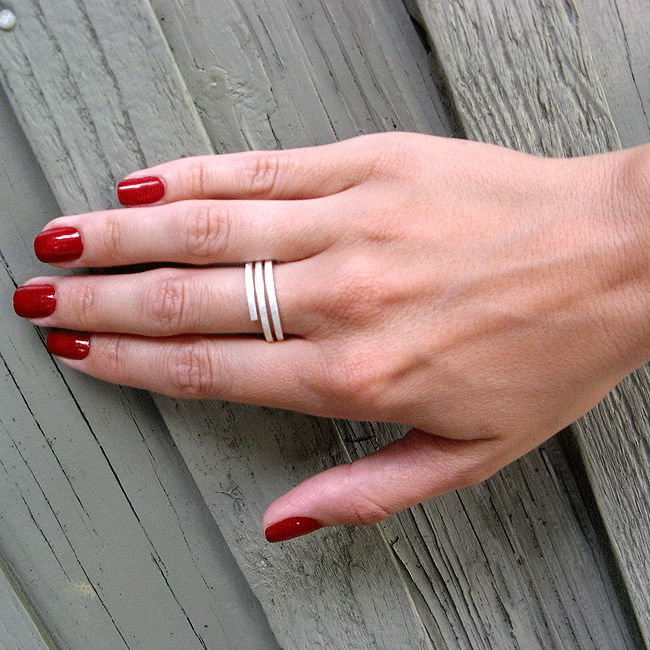 offener Silberring, icematt