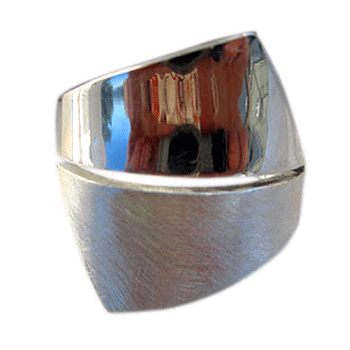 Ring, poliert und icematt  offen 925Silber