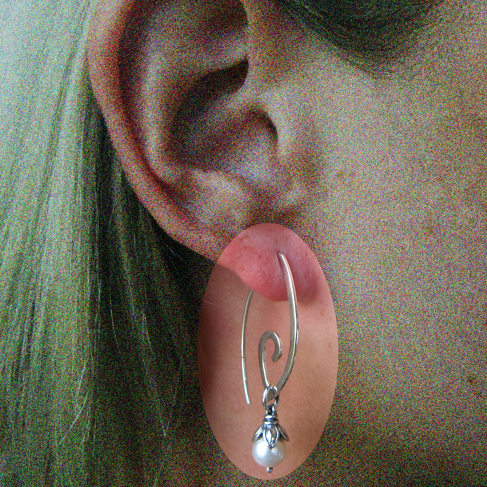 Ohrhänger mit Perle.925er Silber