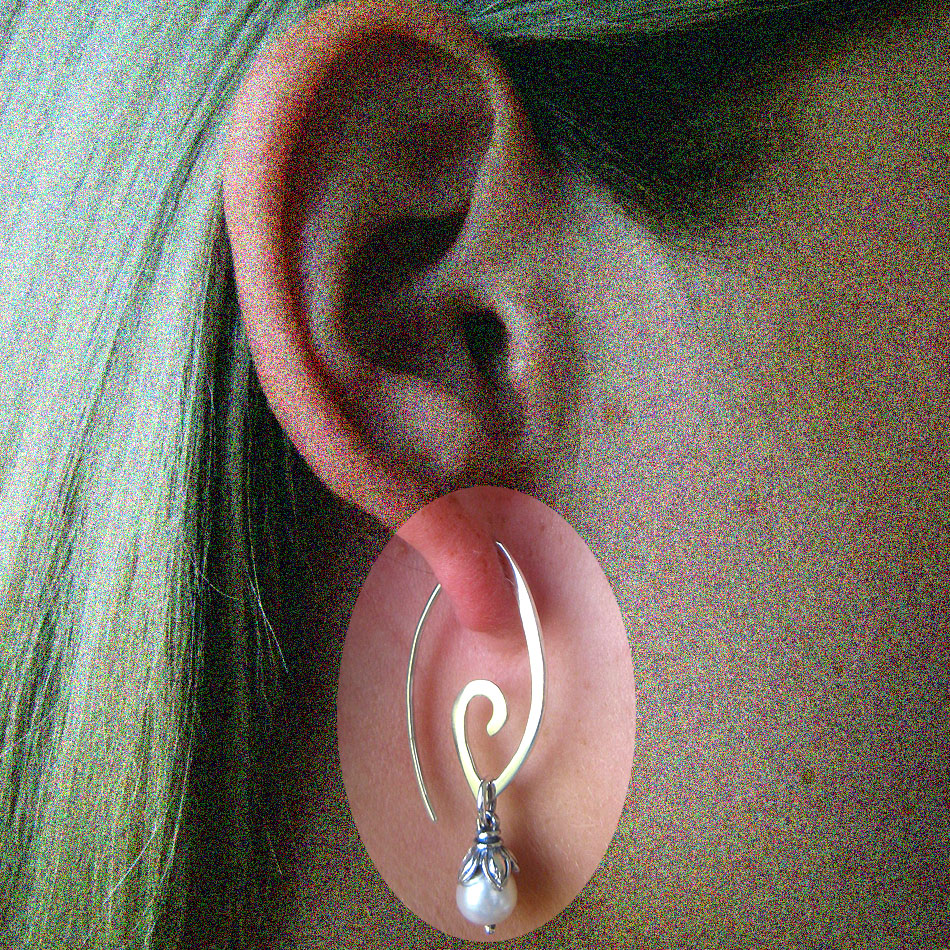 Ohrhänger mit Perle.925er Silber