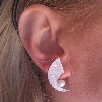  Silberohrstecker mit Zuchtperle, icematt