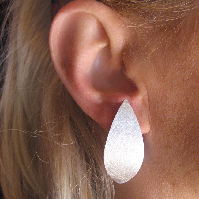 Ohrstecker Blütenblatt, Silber