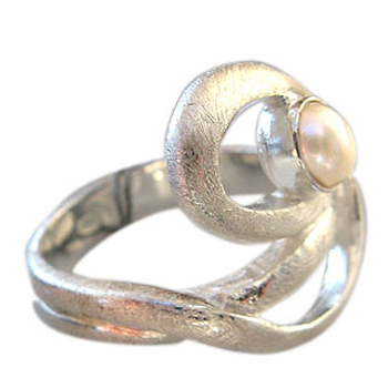 Silberring mit Perle