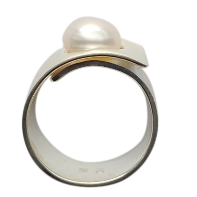 Ring, Silber mit Perle