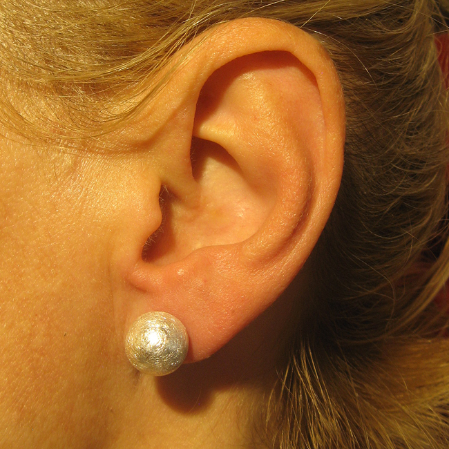 Kugelohrstecker, icematt,  Silber