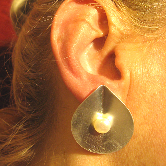 Silberohrstecker mit Perle