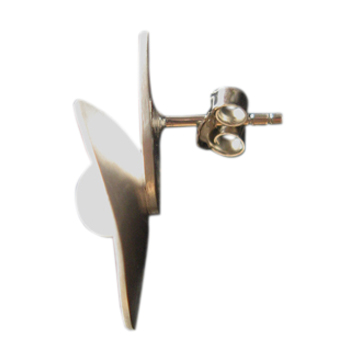 Silberohrstecker mit Zuchtperle, feinmatt, Seitenansicht