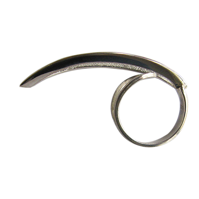Silberring, offen . über zwei Finger