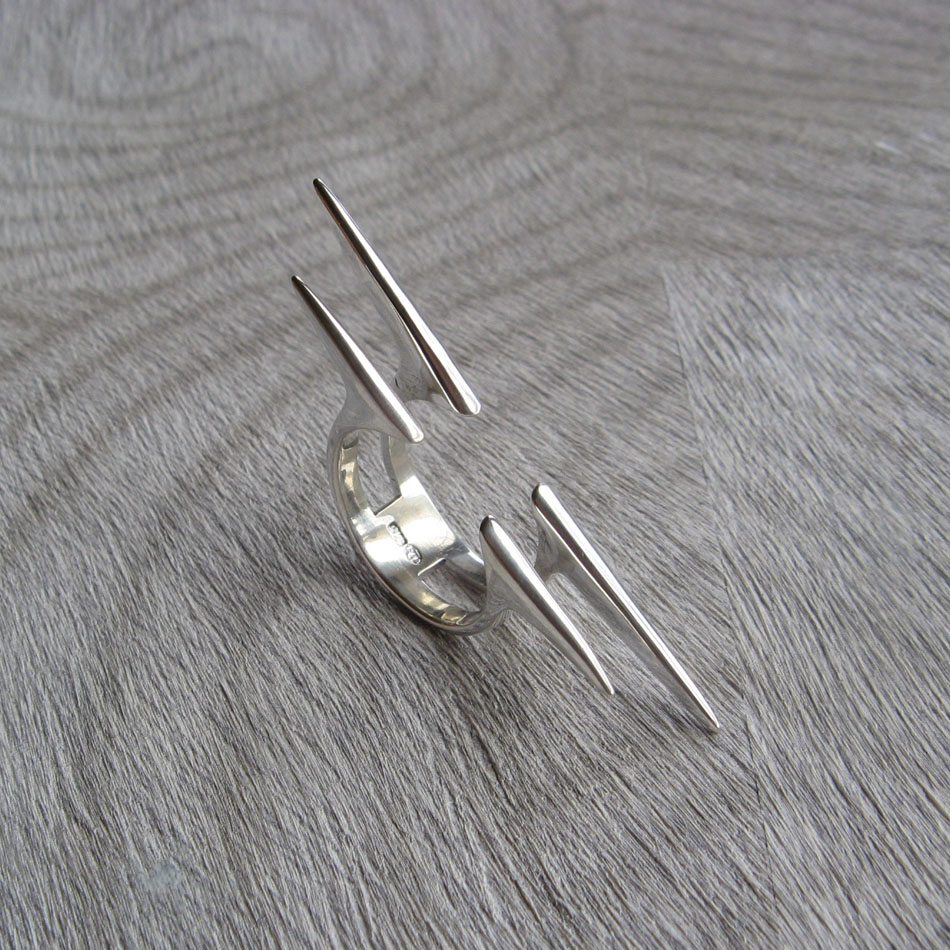 offener Designring, Massiv Silber