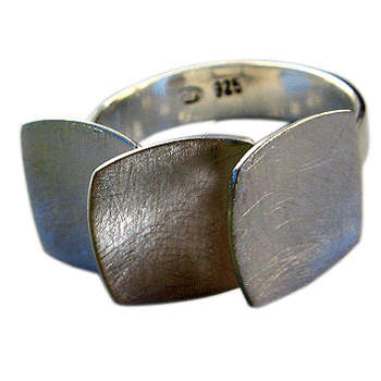 Silberring mit 3 Quadraten