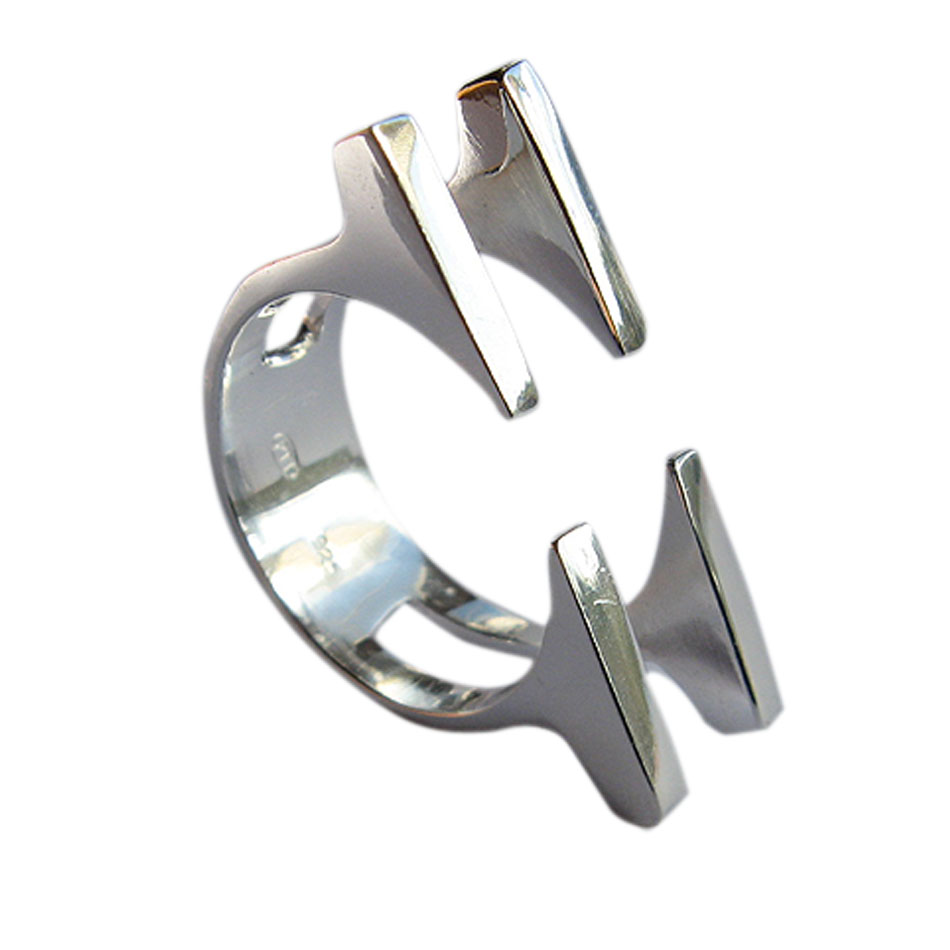 Designring aus massivem Silber