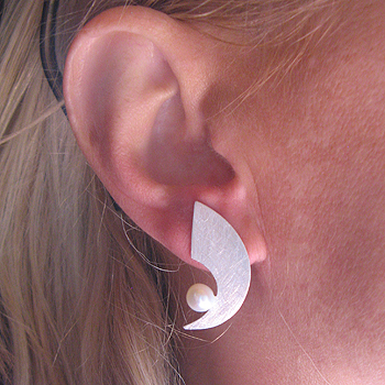  Silberohrstecker mit Zuchtperle, icematt