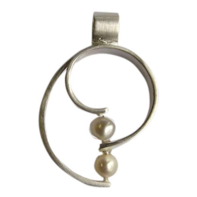 Silberanhänger mit 2 Perlen