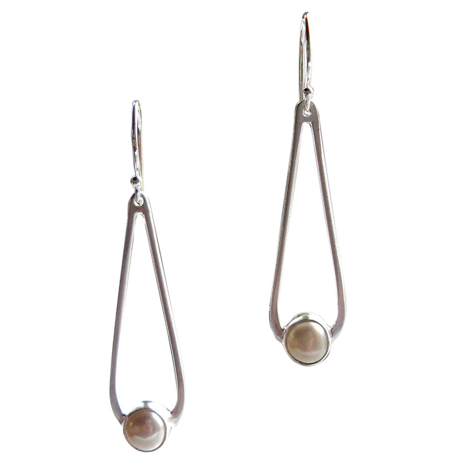 E 098  Perlenohrhänger, Silber