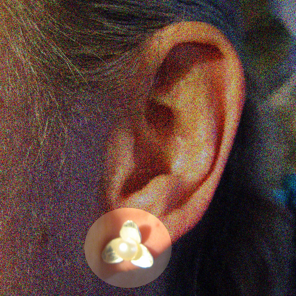 E 154  Blütenohrstecker mit Perle