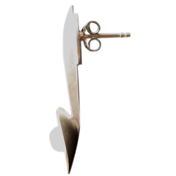 Silberohrstecker mit Zuchtperle, feinmatt, Seitenansicht