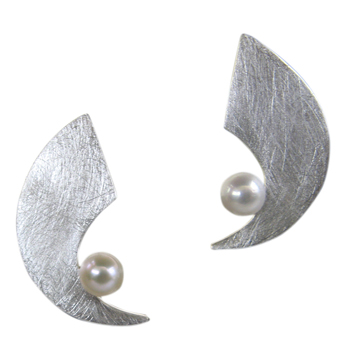  Silberohrstecker mit Zuchtperle, icematt