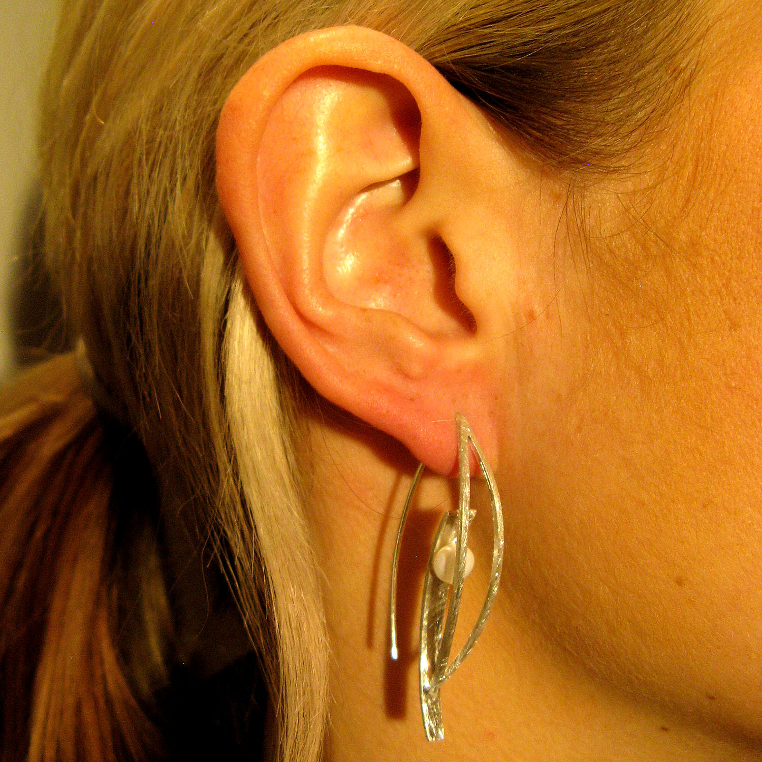 Silberöhrhänger mit Perle