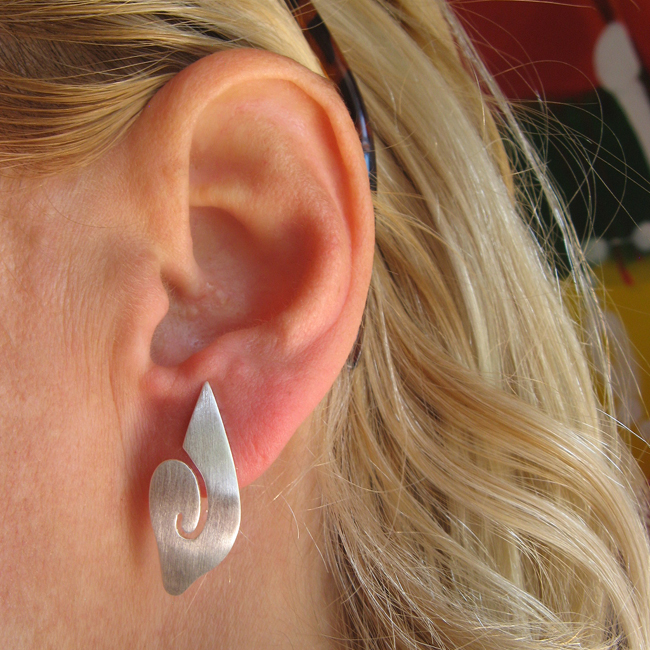 Ohrstecker, Silber, feinmatt