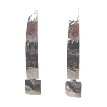 Ohrhänger, Silber, gehämmert