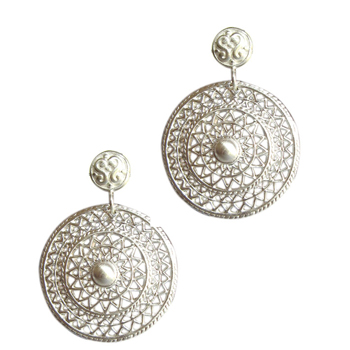 ziselierte Silberohrstecker, beweglich