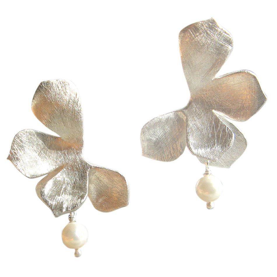 Ohrschmuck mit Perle. 925er Silber